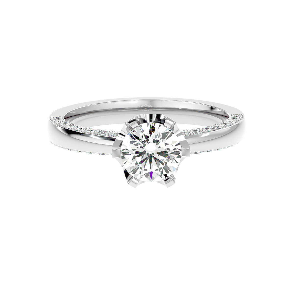 Twisted Halo Diamond Ring