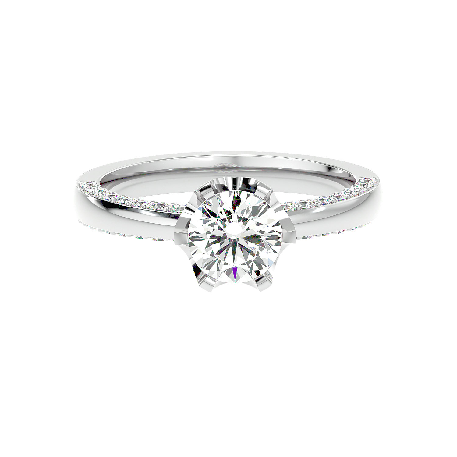 Twisted Halo Diamond Ring