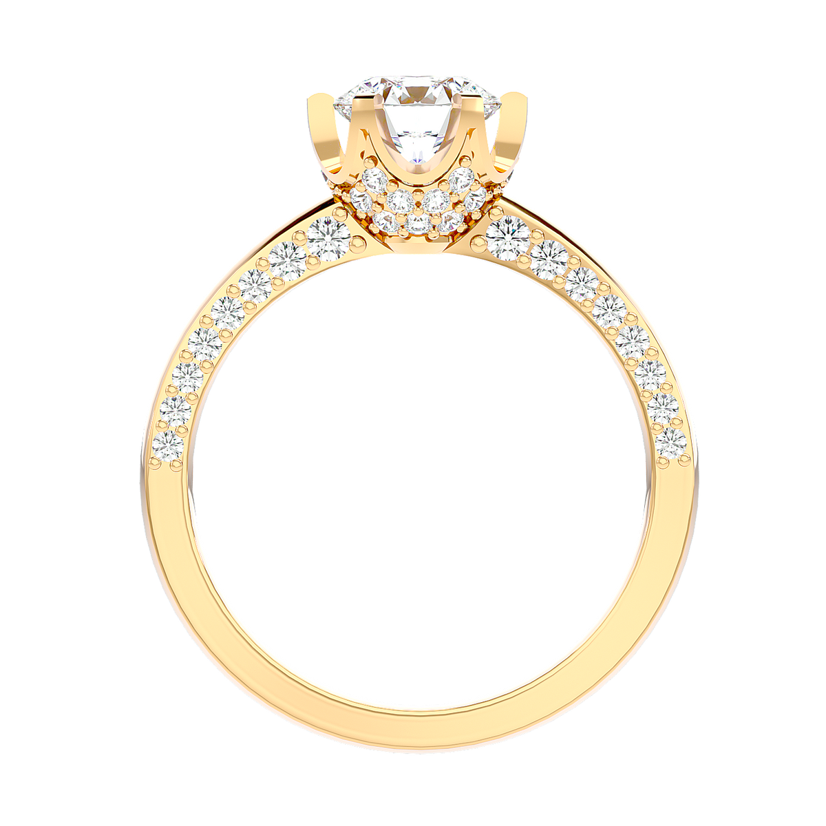 Twisted Halo Diamond Ring