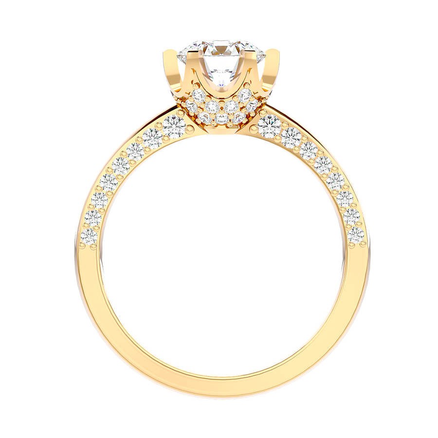 Twisted Halo Diamond Ring