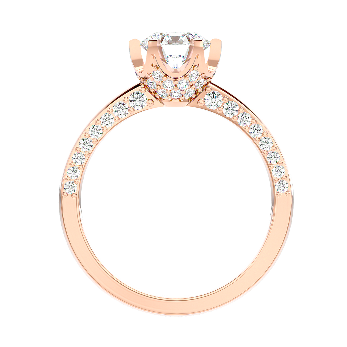 Twisted Halo Diamond Ring