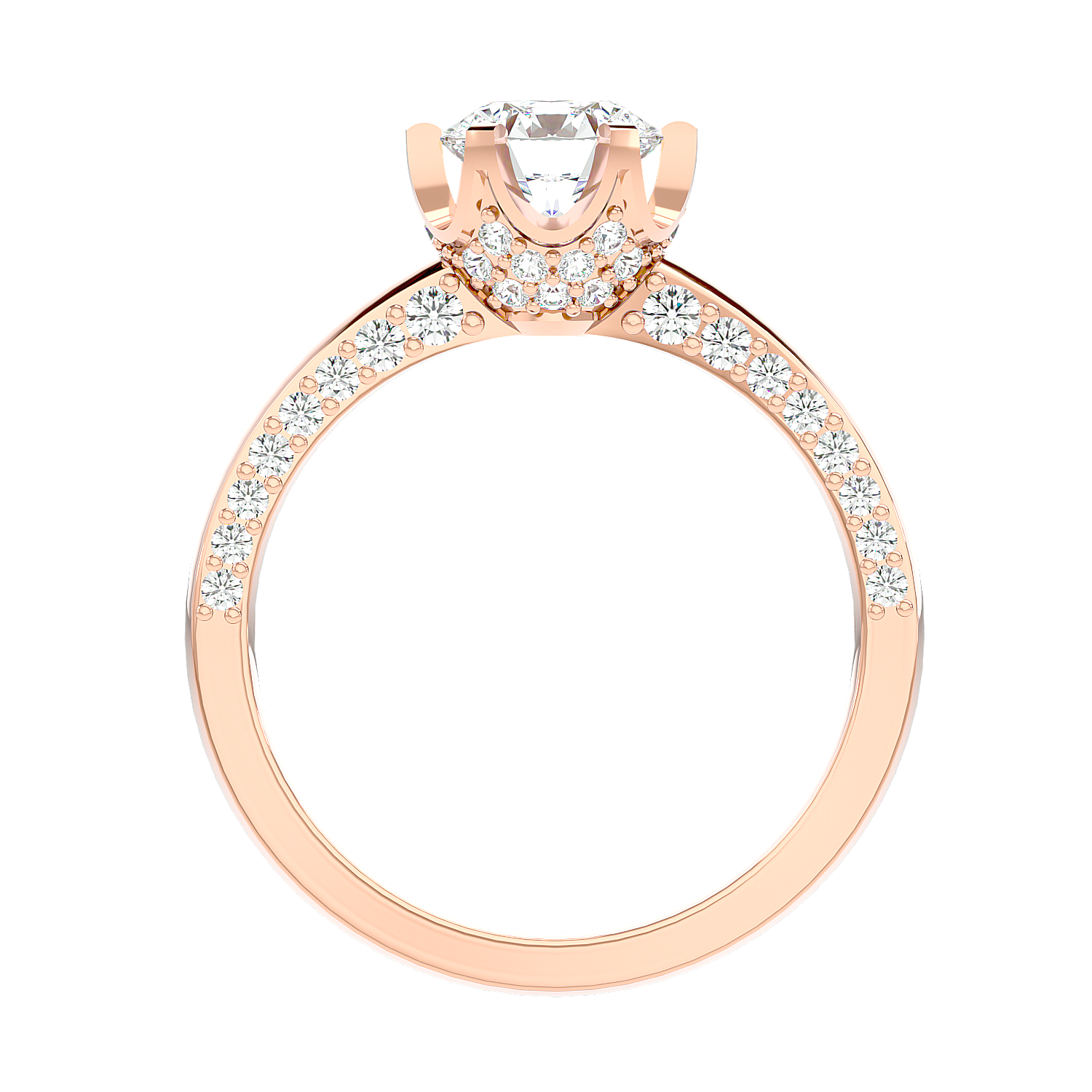 Twisted Halo Diamond Ring