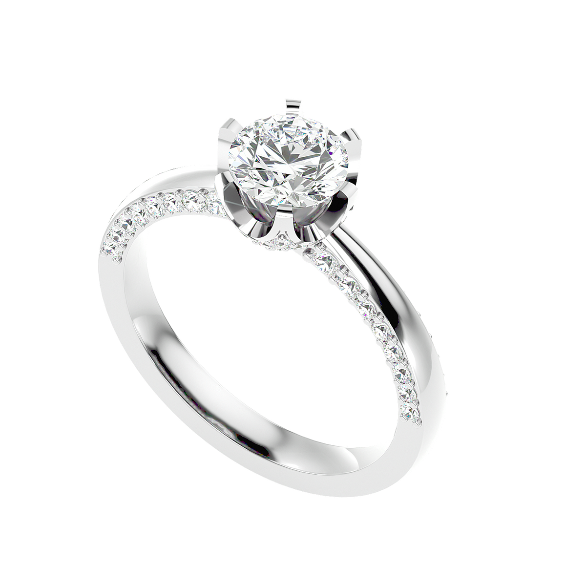 Twisted Halo Diamond Ring