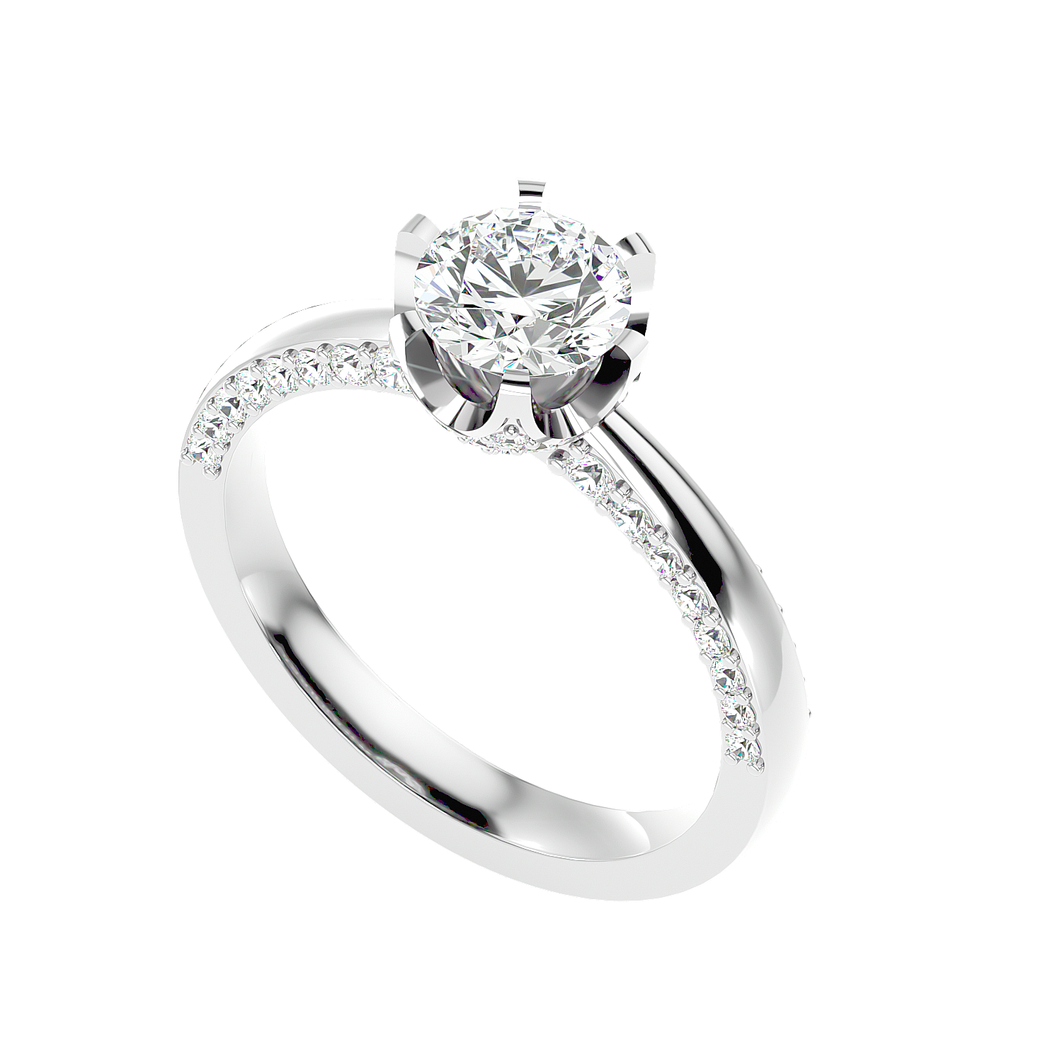 Twisted Halo Diamond Ring
