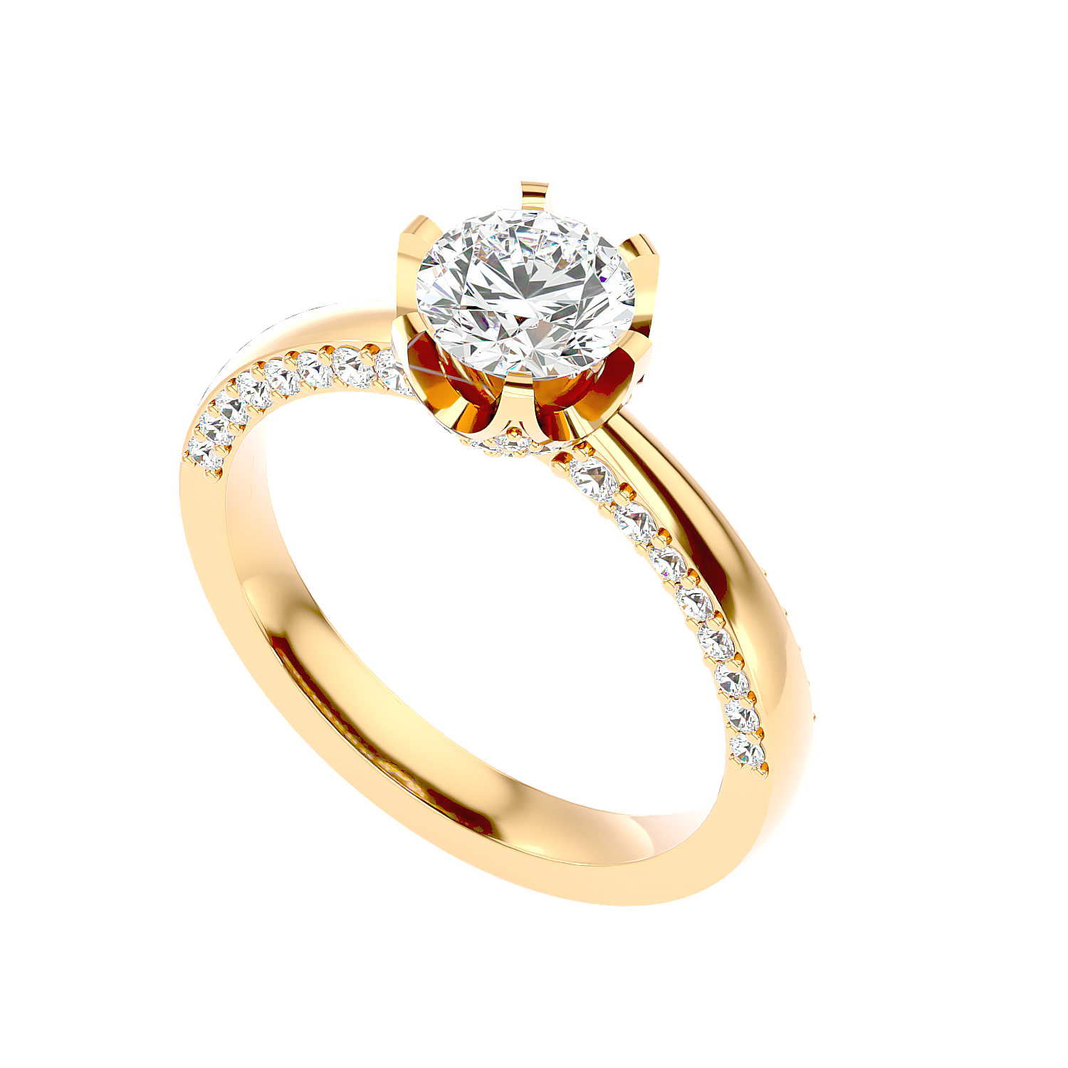 Twisted Halo Diamond Ring