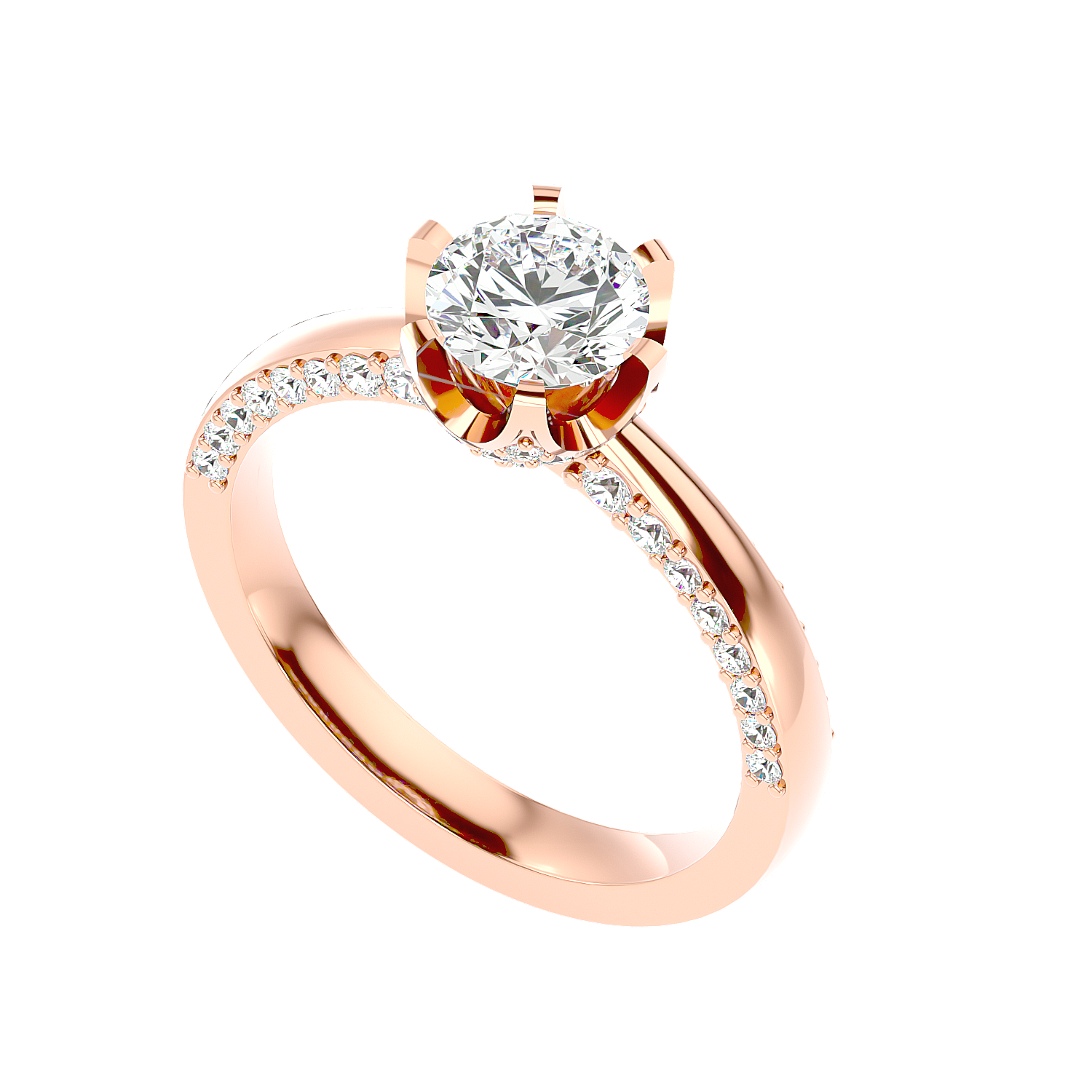Twisted Halo Diamond Ring