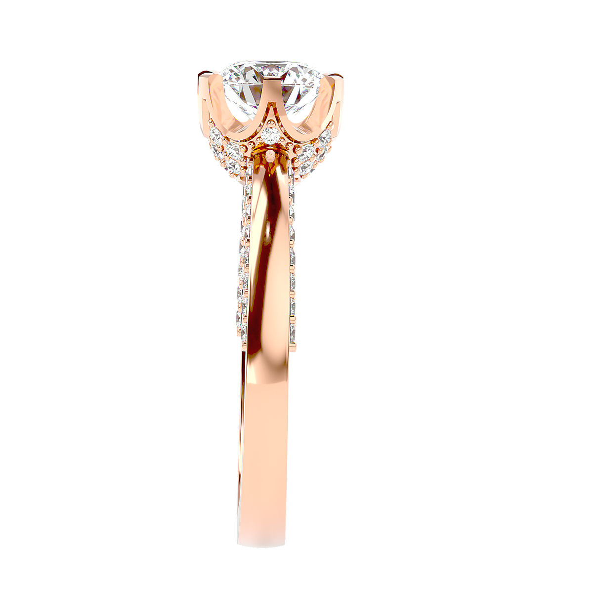 Twisted Halo Diamond Ring