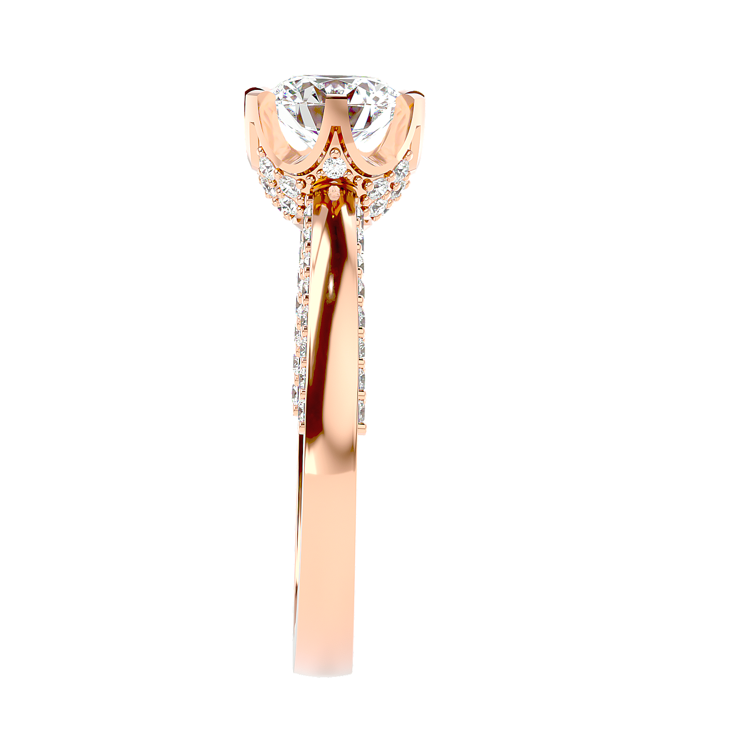 Twisted Halo Diamond Ring