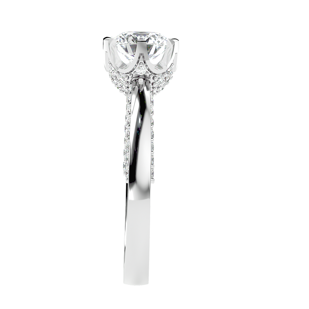 Twisted Halo Diamond Ring