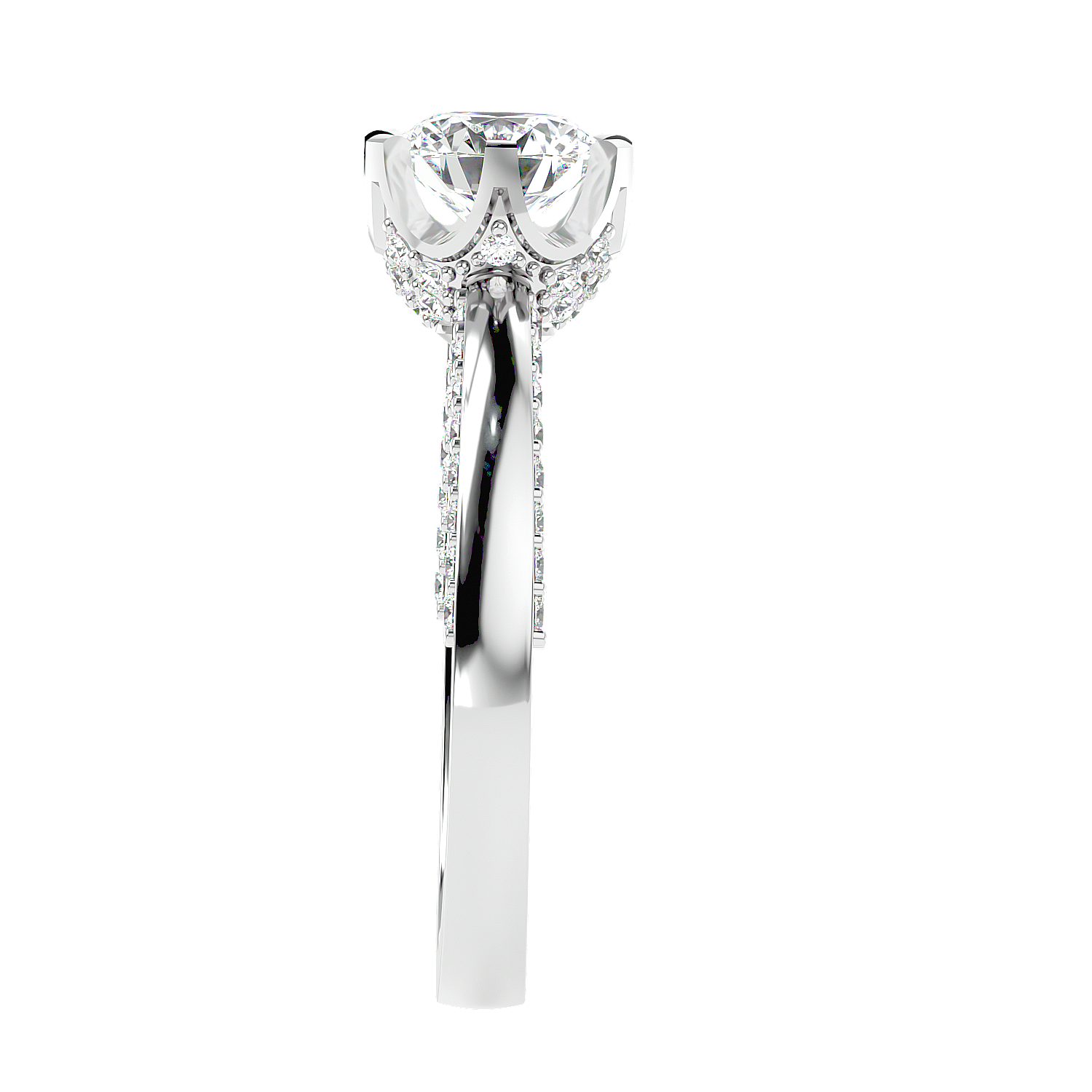 Twisted Halo Diamond Ring
