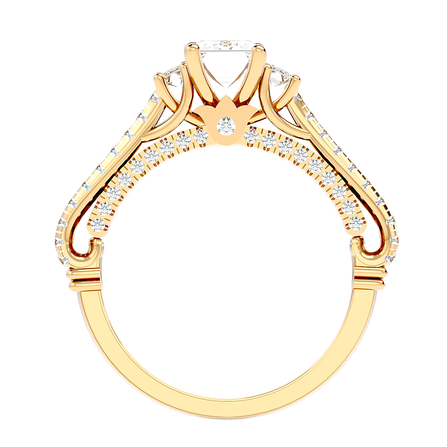 Hidden Halo Diamond Ring
