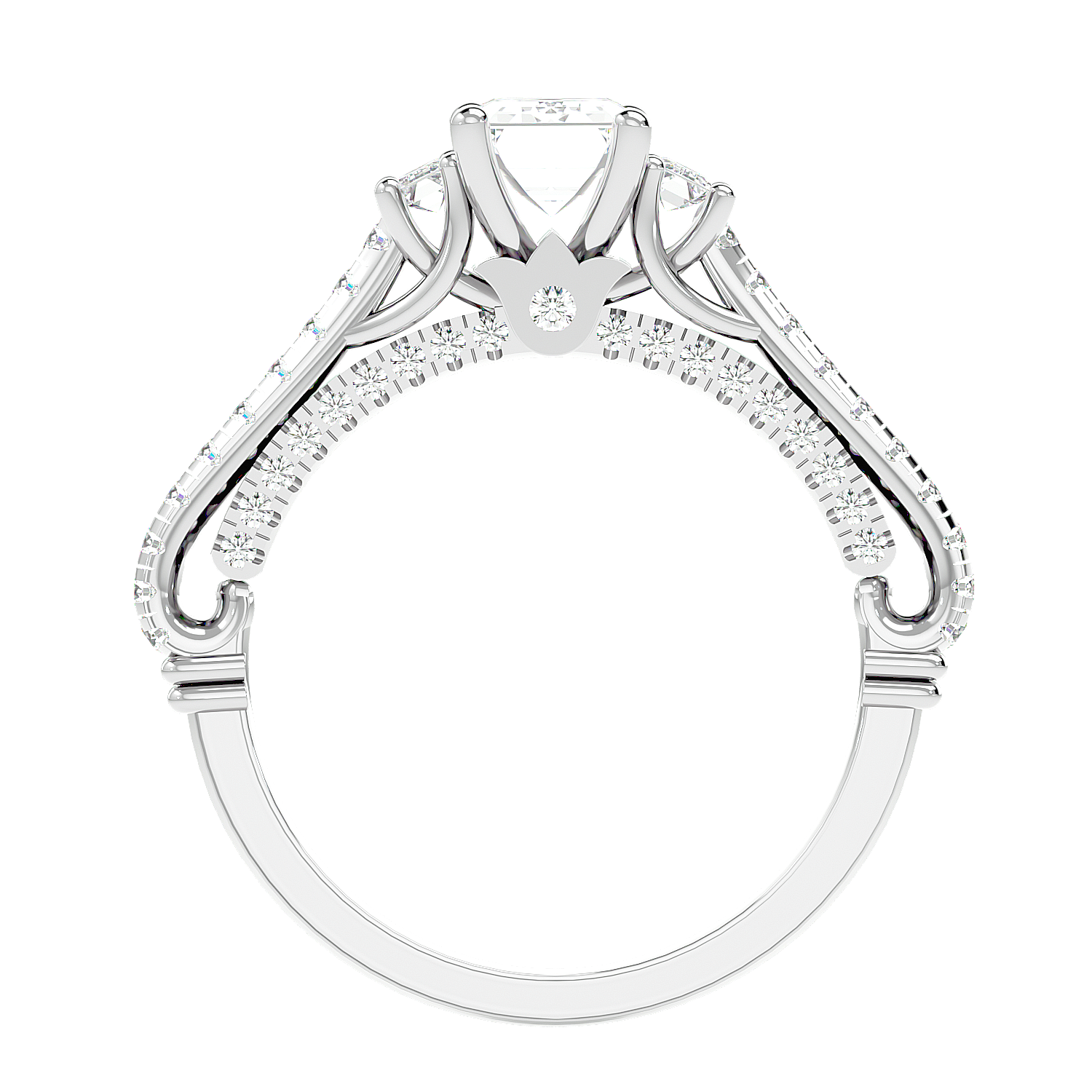 Hidden Halo Diamond Ring