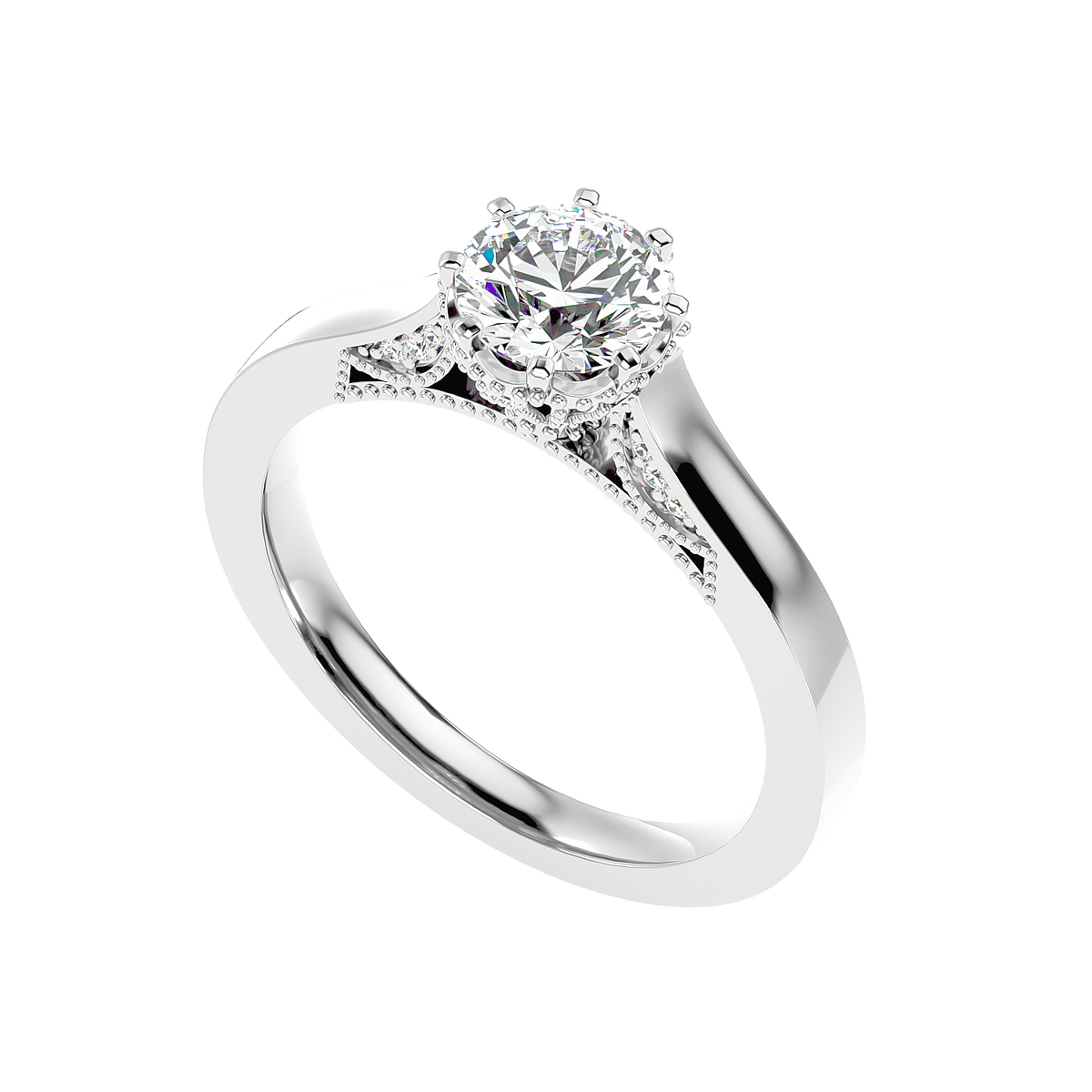 Vintage Milgrain Diamond Ring