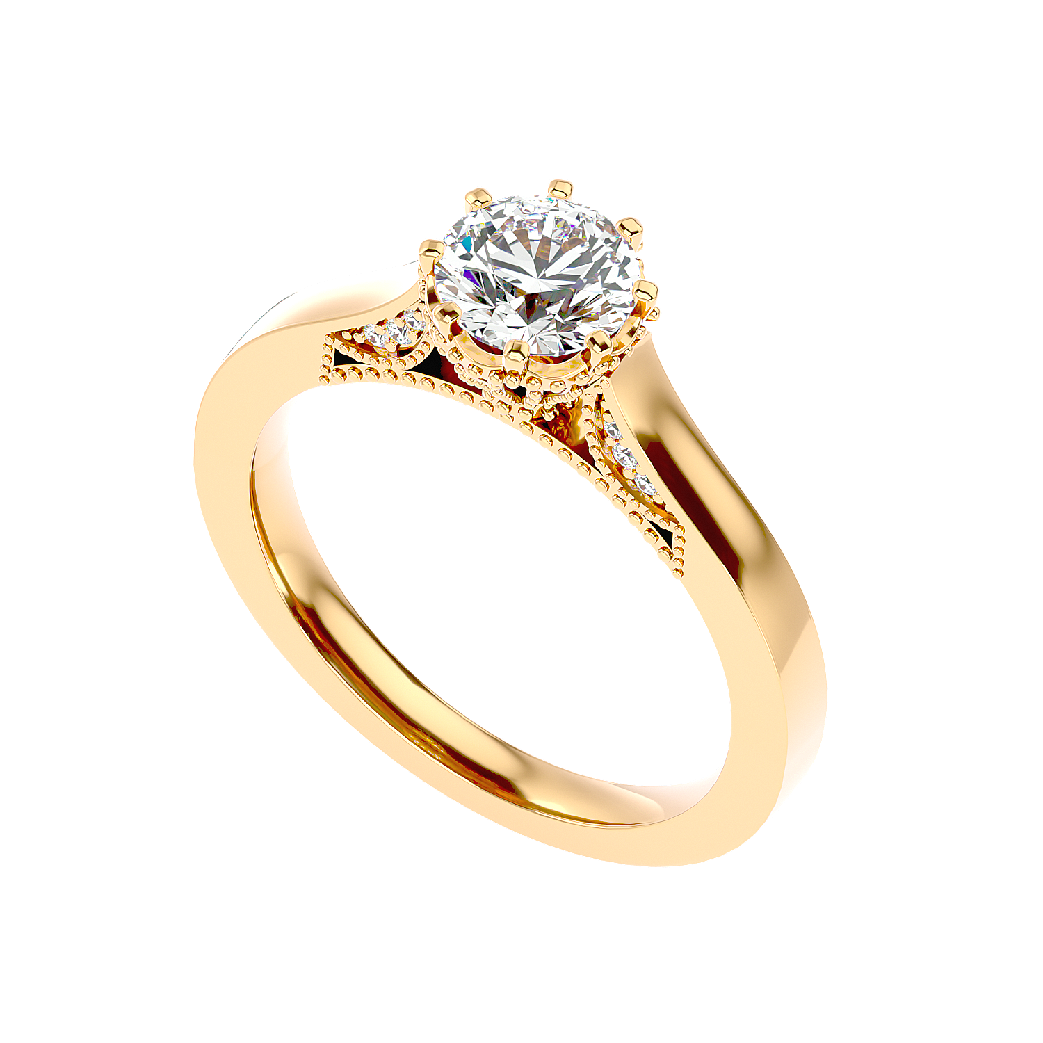 Vintage Milgrain Diamond Ring