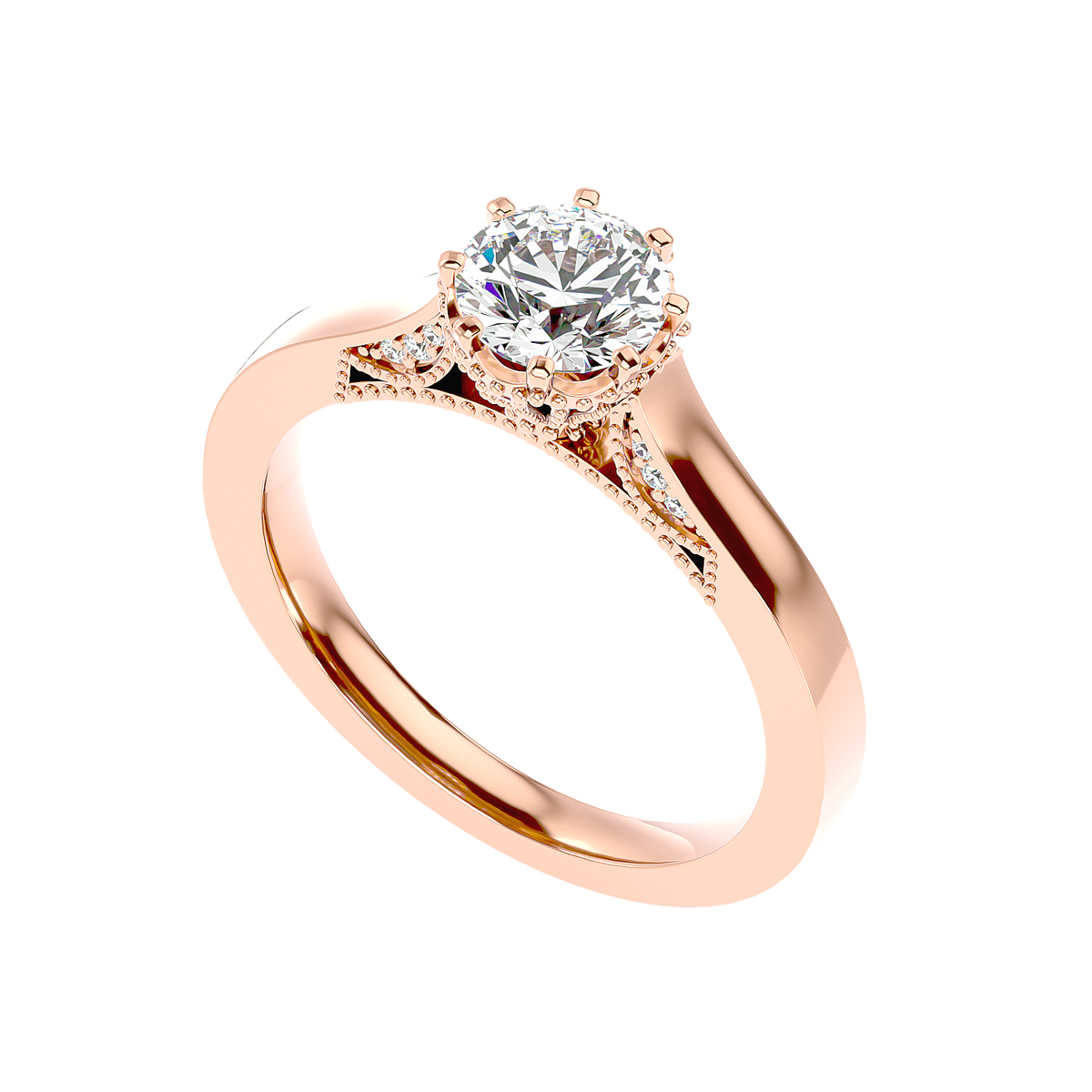 Vintage Milgrain Diamond Ring
