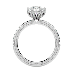 Milgrain Pavé Solitaire Diamond Ring