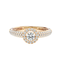 Triple Row Halo Diamond Ring