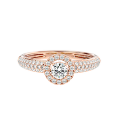 Triple Row Halo Diamond Ring