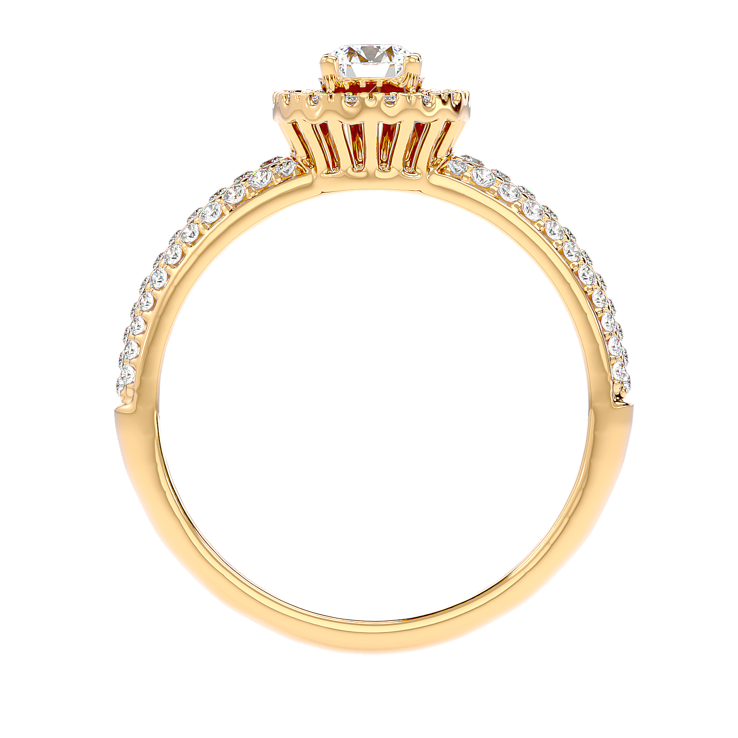 Triple Row Halo Diamond Ring