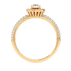 Triple Row Halo Diamond Ring