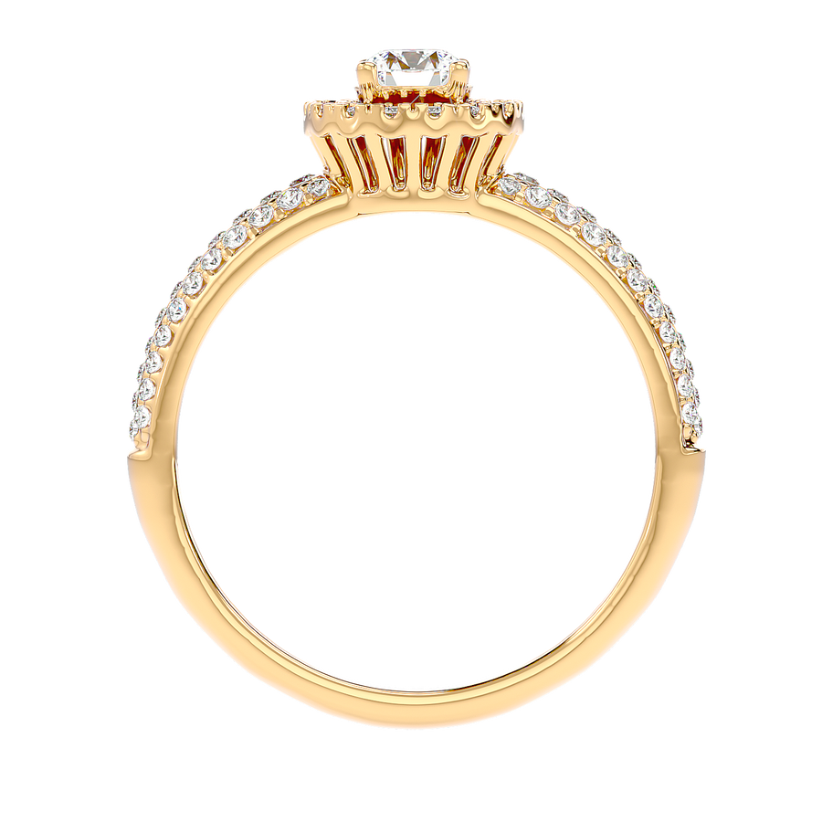 Triple Row Halo Diamond Ring