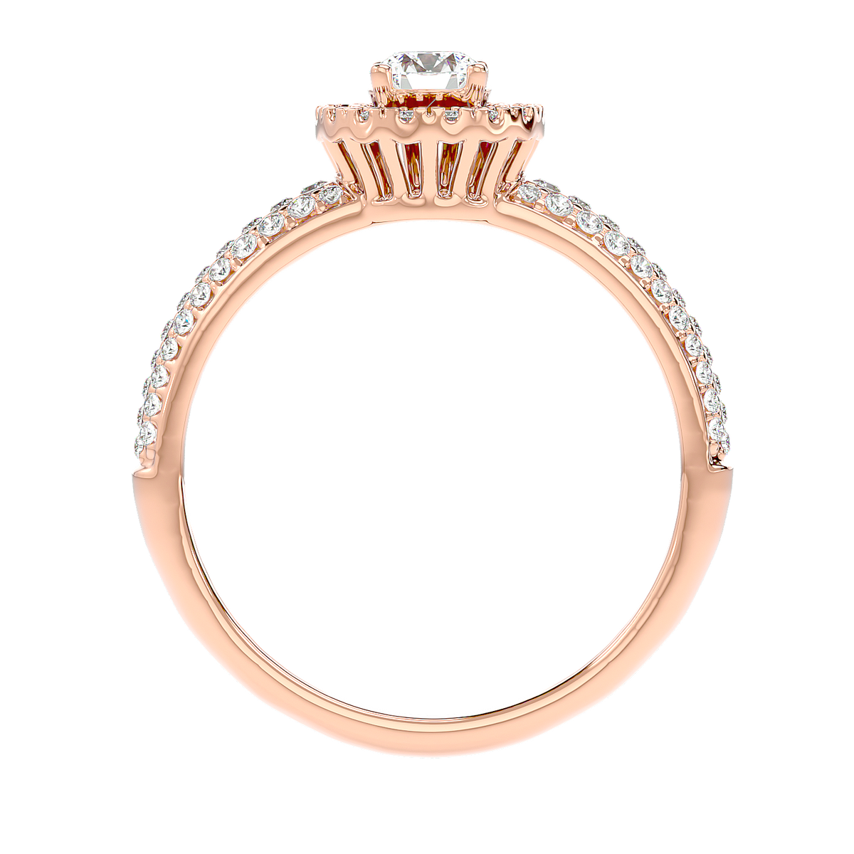 Triple Row Halo Diamond Ring