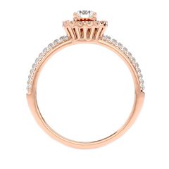 Triple Row Halo Diamond Ring