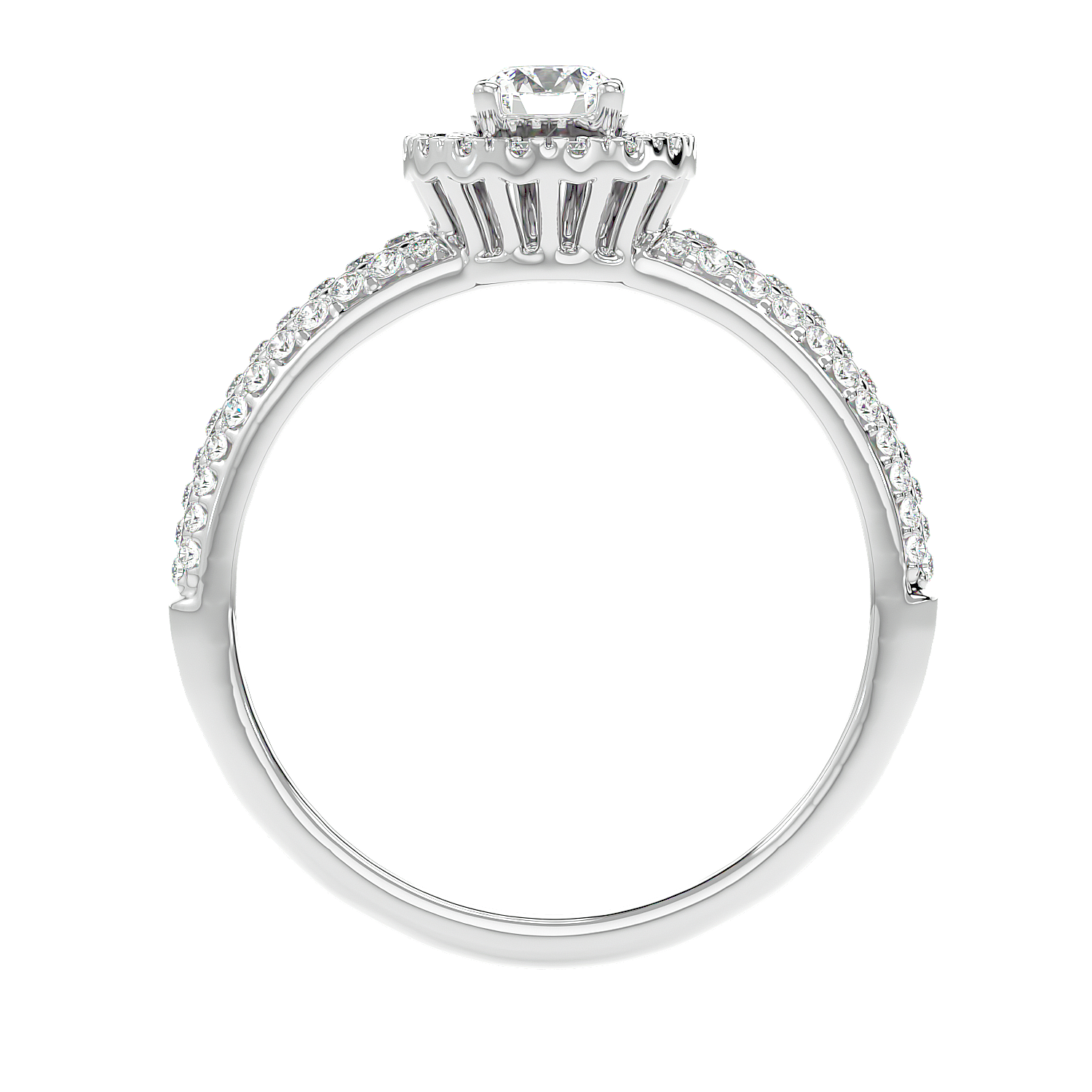 Triple Row Halo Diamond Ring