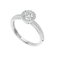Triple Row Halo Diamond Ring