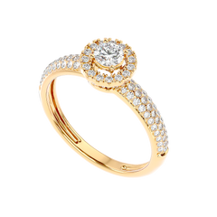 Triple Row Halo Diamond Ring