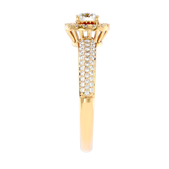 Triple Row Halo Diamond Ring