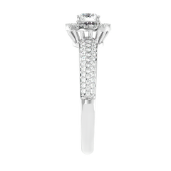 Triple Row Halo Diamond Ring