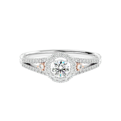 Two-Tone Halo Diamond Ring