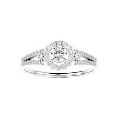 Two-Tone Halo Diamond Ring