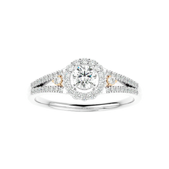 Two-Tone Halo Diamond Ring