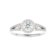 Two-Tone Halo Diamond Ring