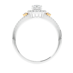 Two-Tone Halo Diamond Ring