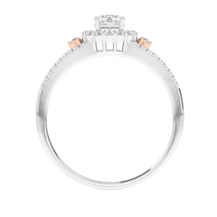 Two-Tone Halo Diamond Ring