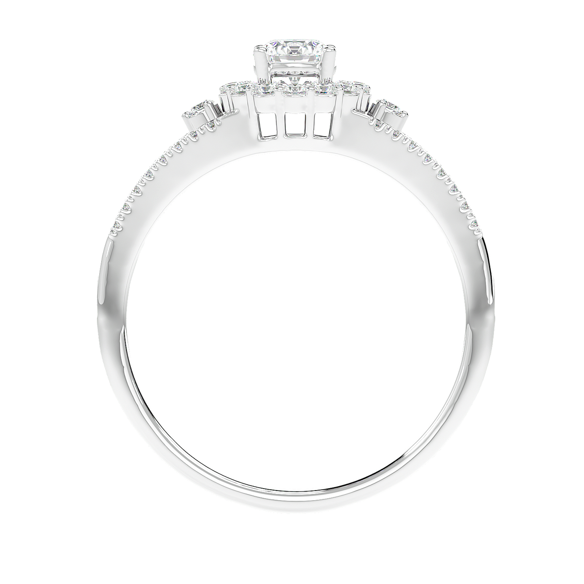 Two-Tone Halo Diamond Ring