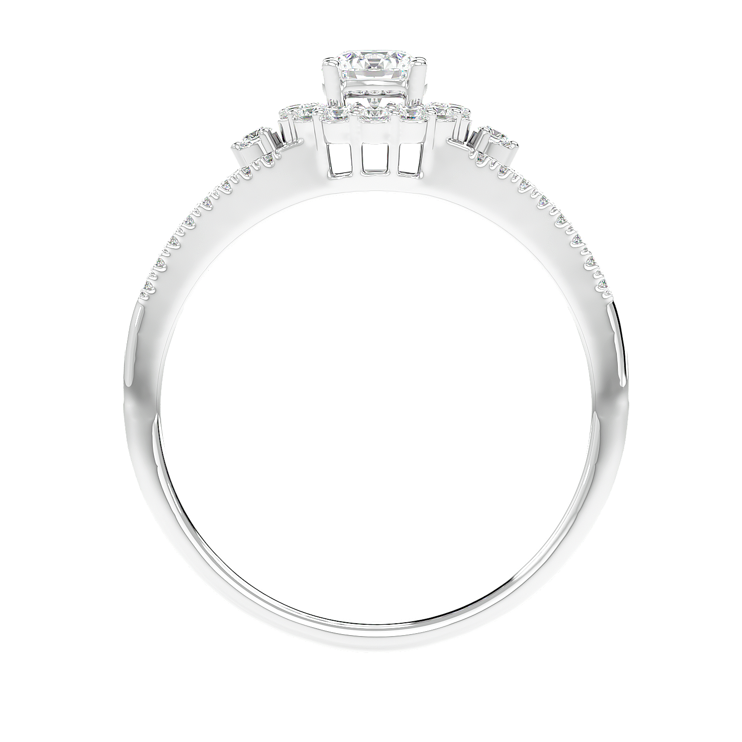 Two-Tone Halo Diamond Ring
