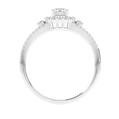 Two-Tone Halo Diamond Ring
