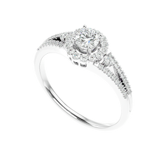 Two-Tone Halo Diamond Ring