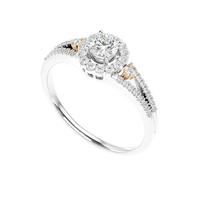 Two-Tone Halo Diamond Ring