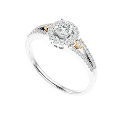 Two-Tone Halo Diamond Ring