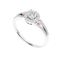 Two-Tone Halo Diamond Ring