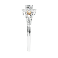 Two-Tone Halo Diamond Ring