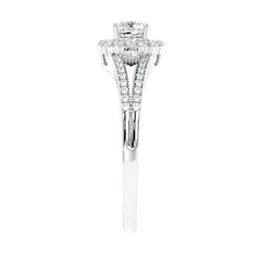 Two-Tone Halo Diamond Ring