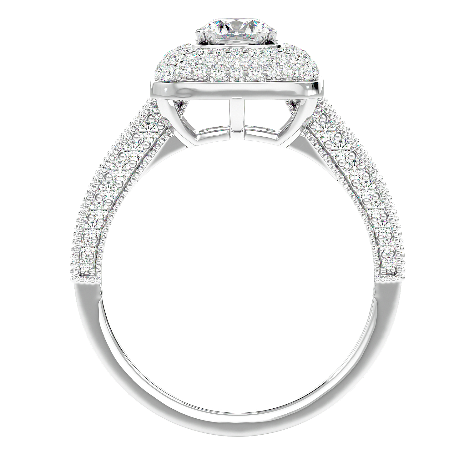 Cushion Halo Two-Tone Diamond Ring