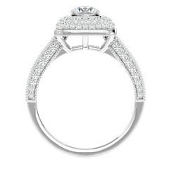 Cushion Halo Two-Tone Diamond Ring