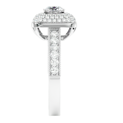 Cushion Halo Two-Tone Diamond Ring